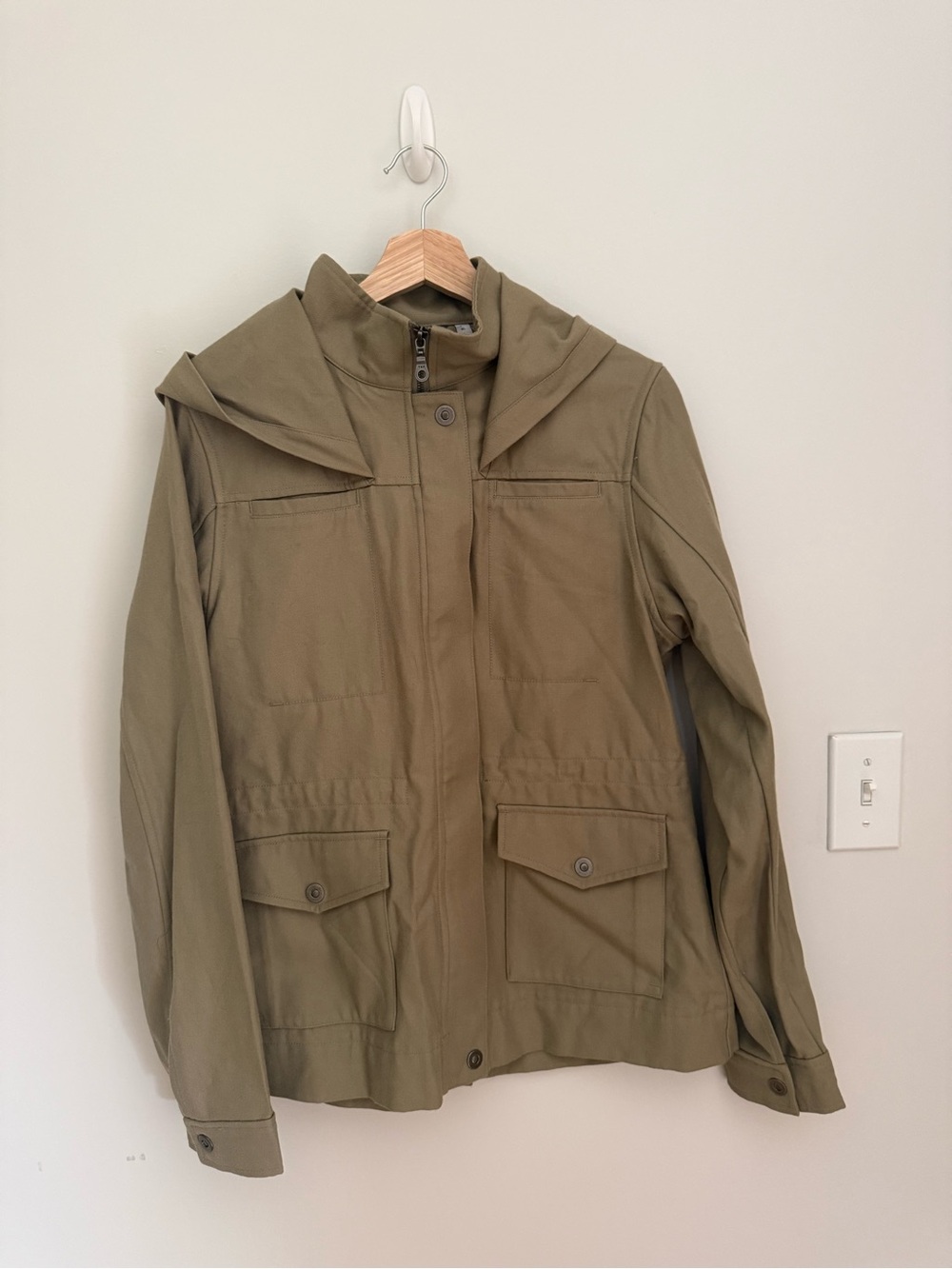 Ibex Hooded Field Jacket in Olive Green